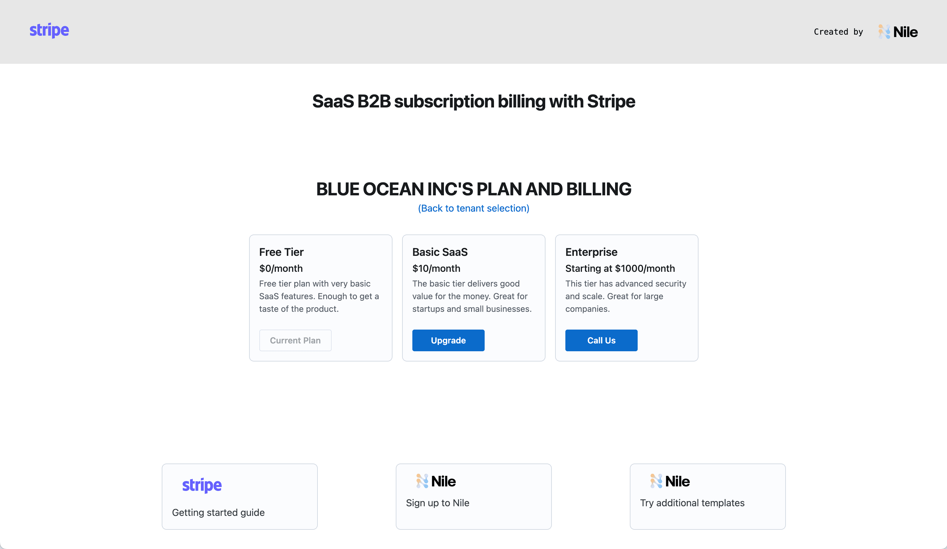 SaaS B2B subscription billing with Stripe